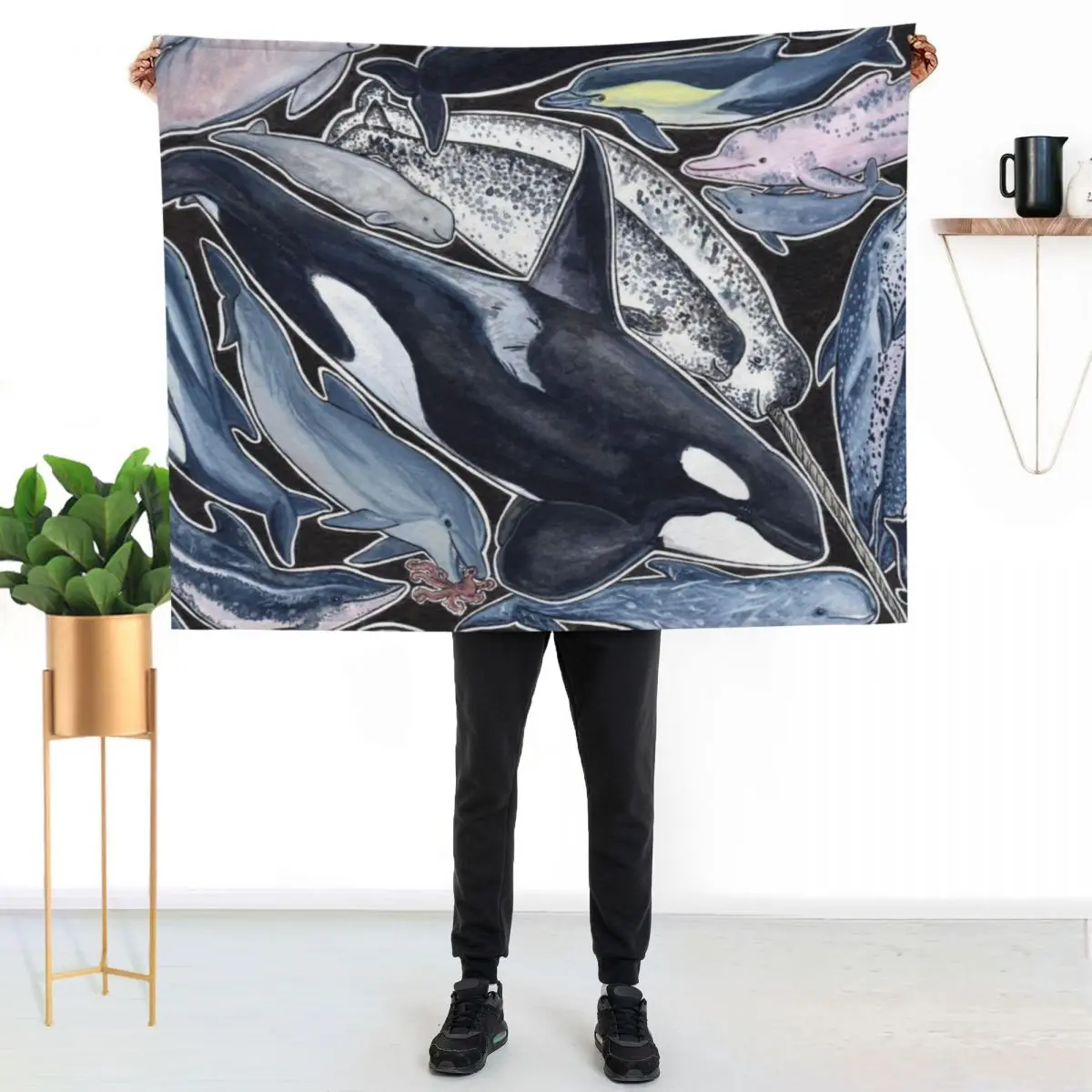 Dolphins, orcas, belugas, narwhals, and cie Throw Blanket Bed Decorative Beds Blankets For Bed Summer Giant Sofa Blankets