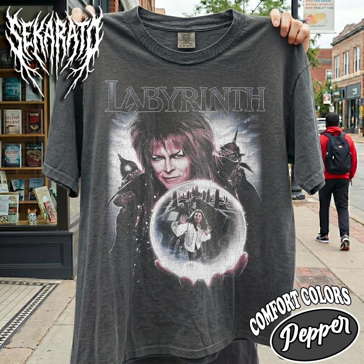 Vintage Labyrinth Film T-Shirt | Comfort Colors Jareth Goblin King T-Shirt | Retro 80er Fantasy-Film T-Shirt | LR35 – Detail 4
