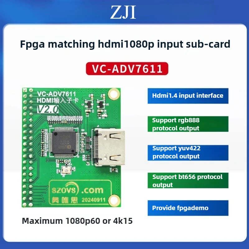 

ADV7611 HDMI input sub-card supports RGB YUV BT656 to provide FPGA HDMI input engineering