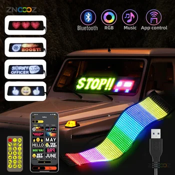 Scrolling advertising LED sign USB 5V Bluetooth App control Logo light custom text pattern animation programmable display car