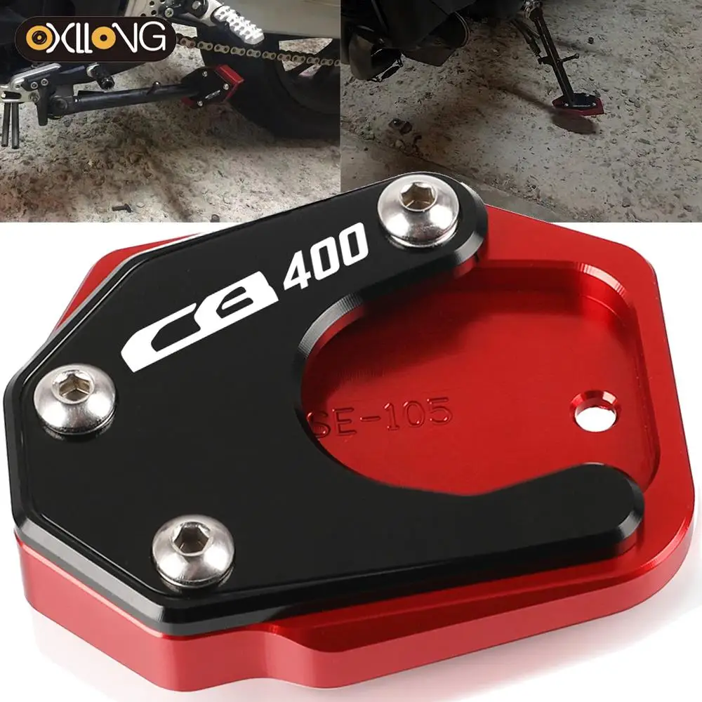 For HONDA CB 400 CB400 2008 2009 2010 2011 2012 Motorcycle Kickstand Foot Side Stand Extension Pad Support Plate Enlarge Stand