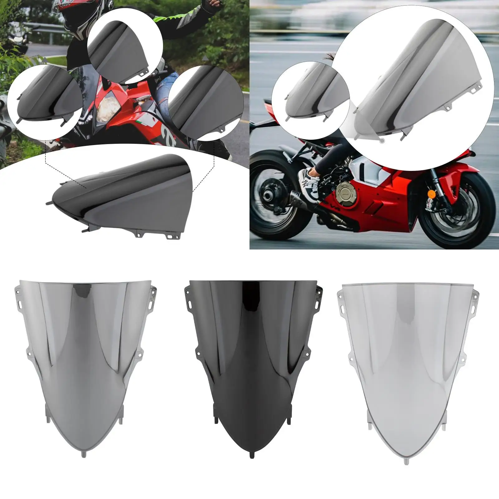 

Motorcycle Windshield Wing Deflector DIY Modified Windscreen Protector Easy Install for Zhangxue