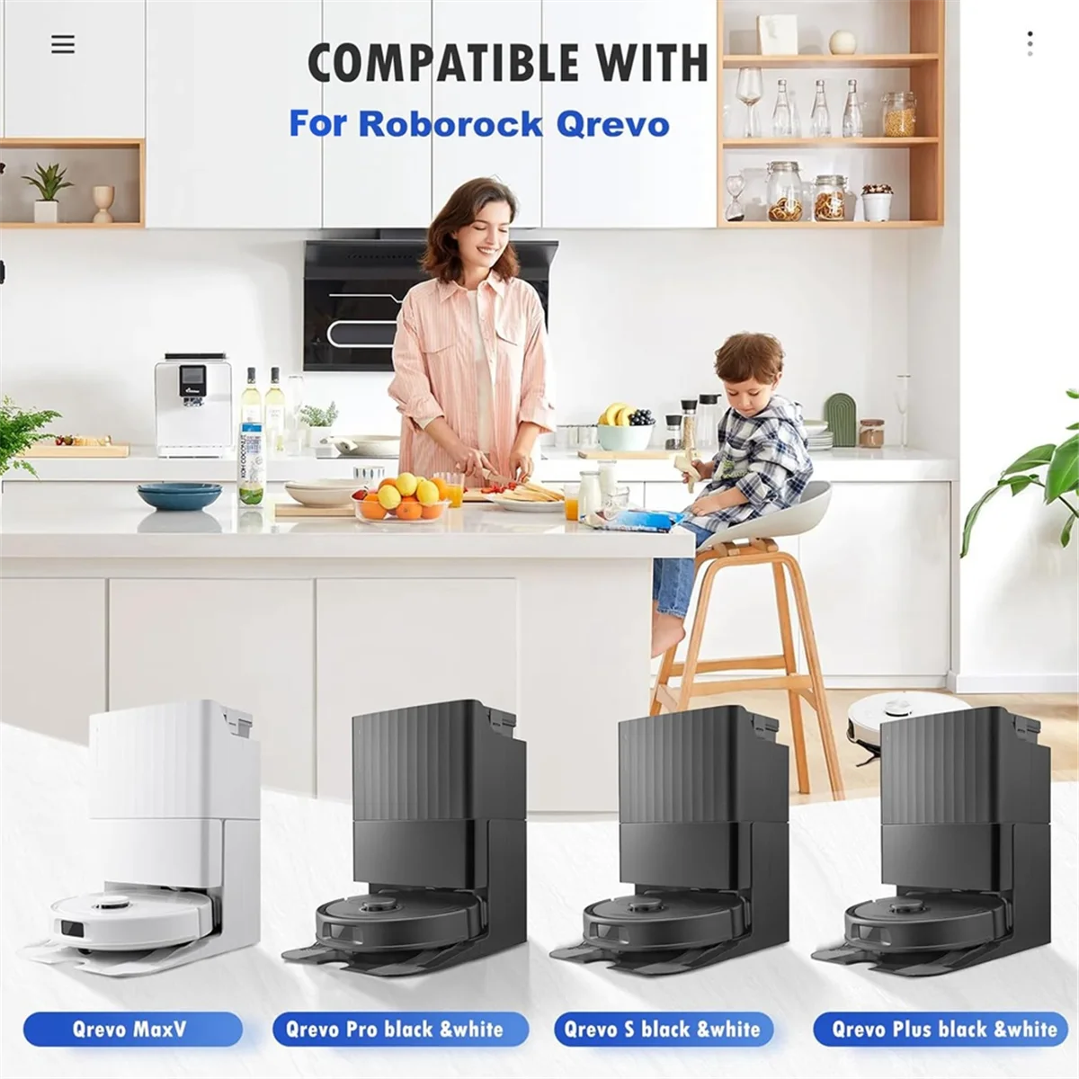 

Y02AFor Roborock Q Revo S/Qrevo Plus/Qrevo Pro/Qrevo MaxV Robot Vacuum Main Side Brushes Hepa Filter Mop Cloth Dust Bags