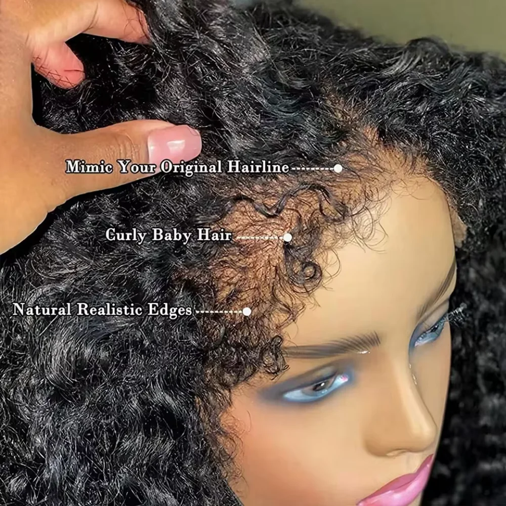 250% Density Loose Curly Deep Wave Lace Frontal Wigs Brazilian Virgin Human Hair Transparent HD 13x4 13x6 Lace Front Wigs image 4