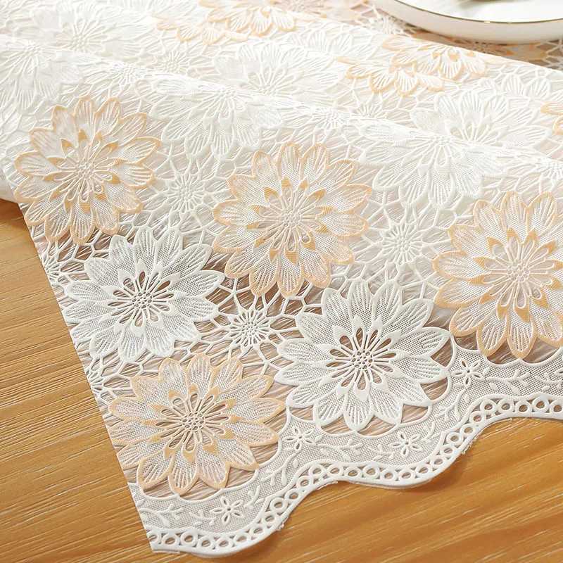 Tablecloth PVC Lace is Waterproof Washable and Erasable Suitable for Decorating Rectangle Dining Tables and Coffee Tables