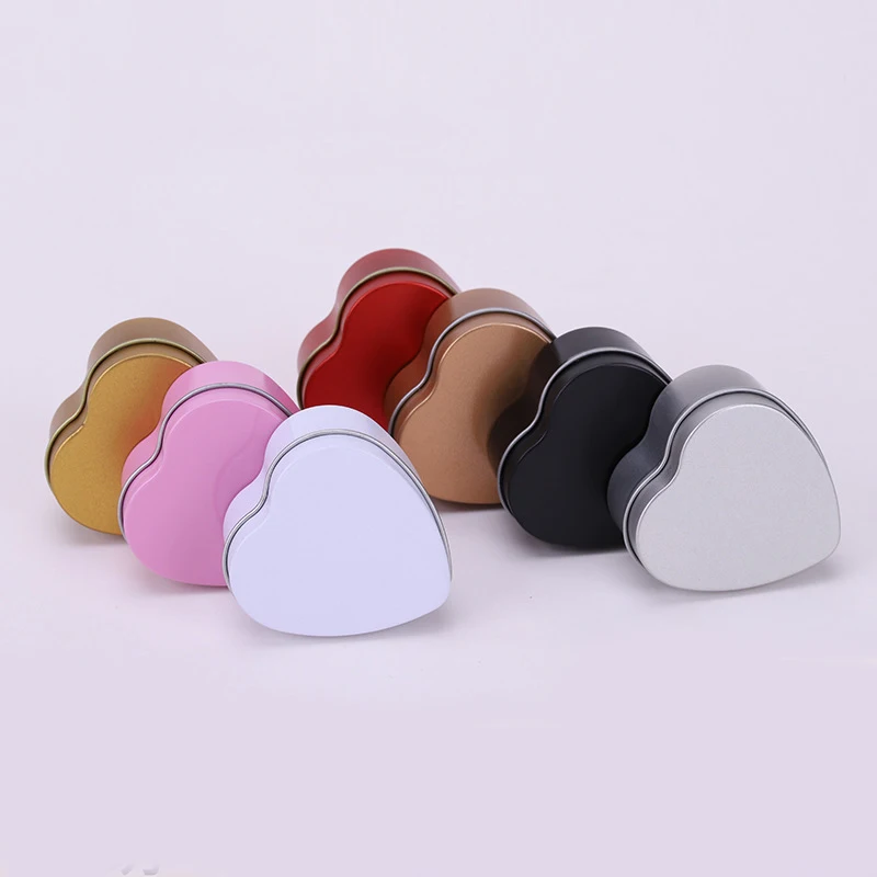 Cartoon Heart-shaped Tinplate Box Creative Mini Card Storage Box Packaging Tin Box Hairpin Jewelry Small Tin Box Decoration