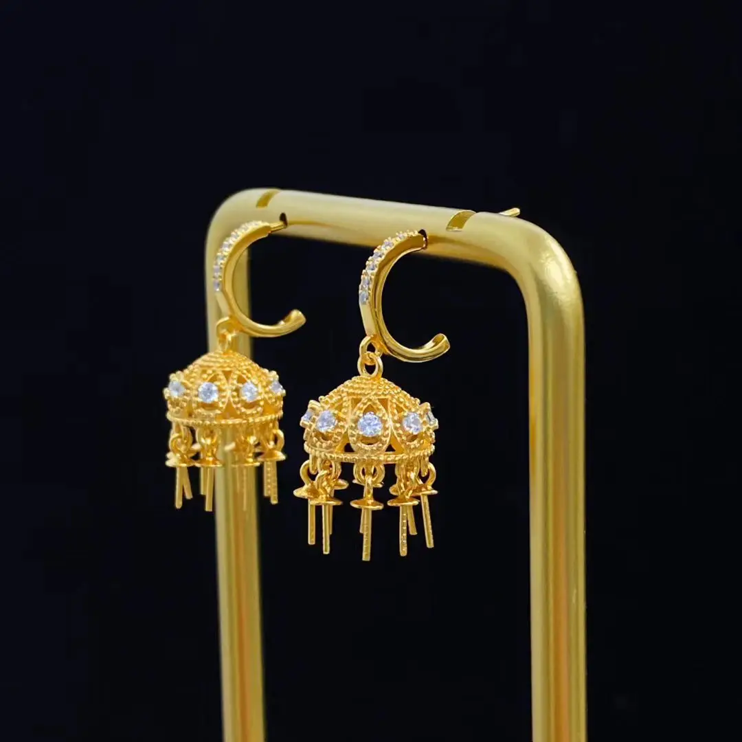 Wholesale S925 Sterling Silver Earrings Mount Findings Settings Base Mounting Parts Accessory for 4-5mm Pearls