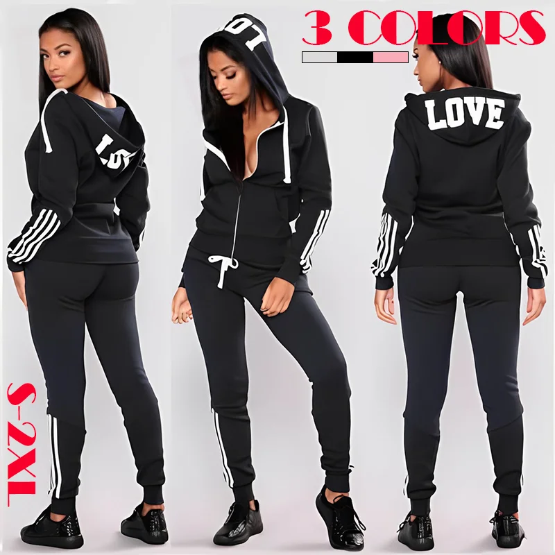 

Newest Fashion Zipper Long Sleeve Sport Hoodie Set 2024 Women 2PCS High Waist Fitness Gym Suit Sportwear