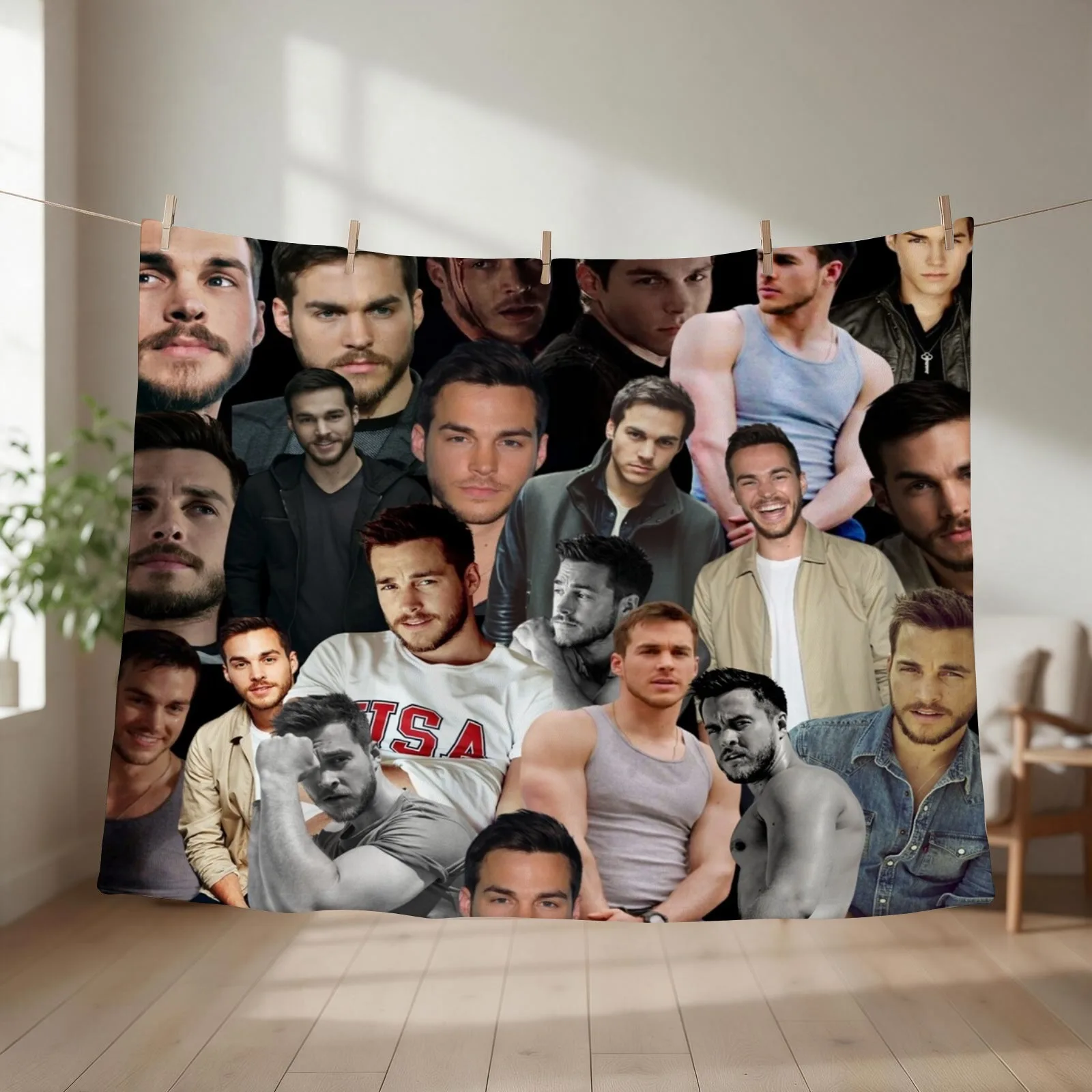 New kai parker photo collage Throw Blanket couch cozy soft plush fuzzy picnic outdoor blanket