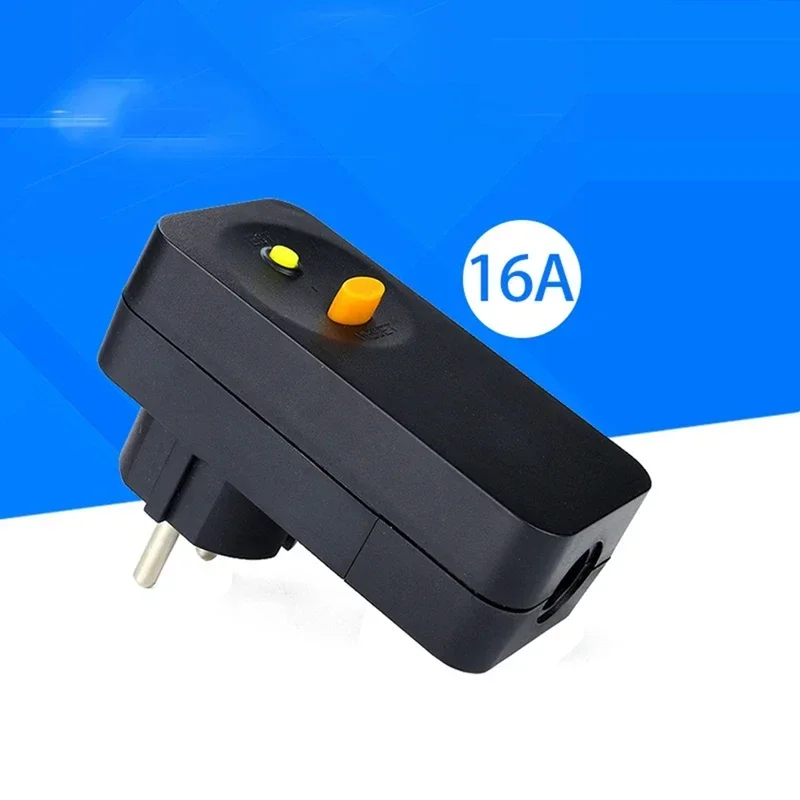 Adapted for FI Circuit Breaker Personal Protection Plug Replacement Plug 10Ma Residual Current Circuit Breaker 16Amp EU Plug