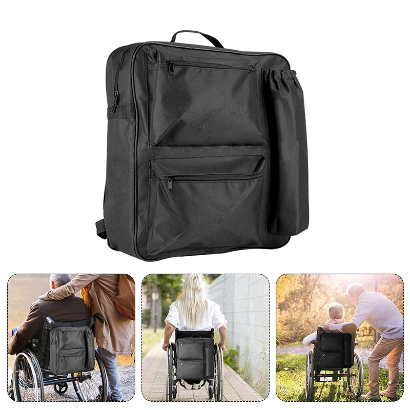 Wheelchair Storage Bag Waterproof Large Capacity Wheelchair Rear Carry Bag Backpack Mobility Scooter Hanging Bag Walker Pouch