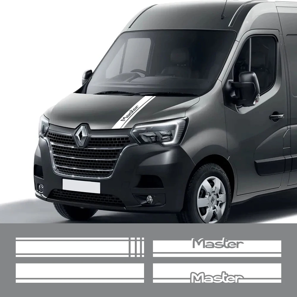Car Hood Stickers Cover For Renault Master 2 3 4 Van Bonnet Graphics Stripes Decal Camper Vinyl Cover Auto Tuning Accessories