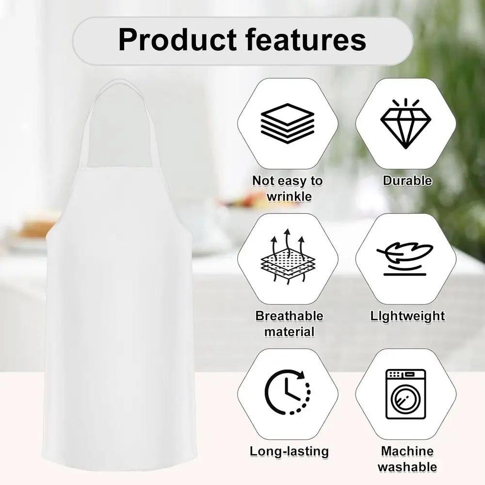 Unisex Adult Bulk Plain Chef Aprons, 32 x 28, Kitchen Bib Aprons for Men & Women