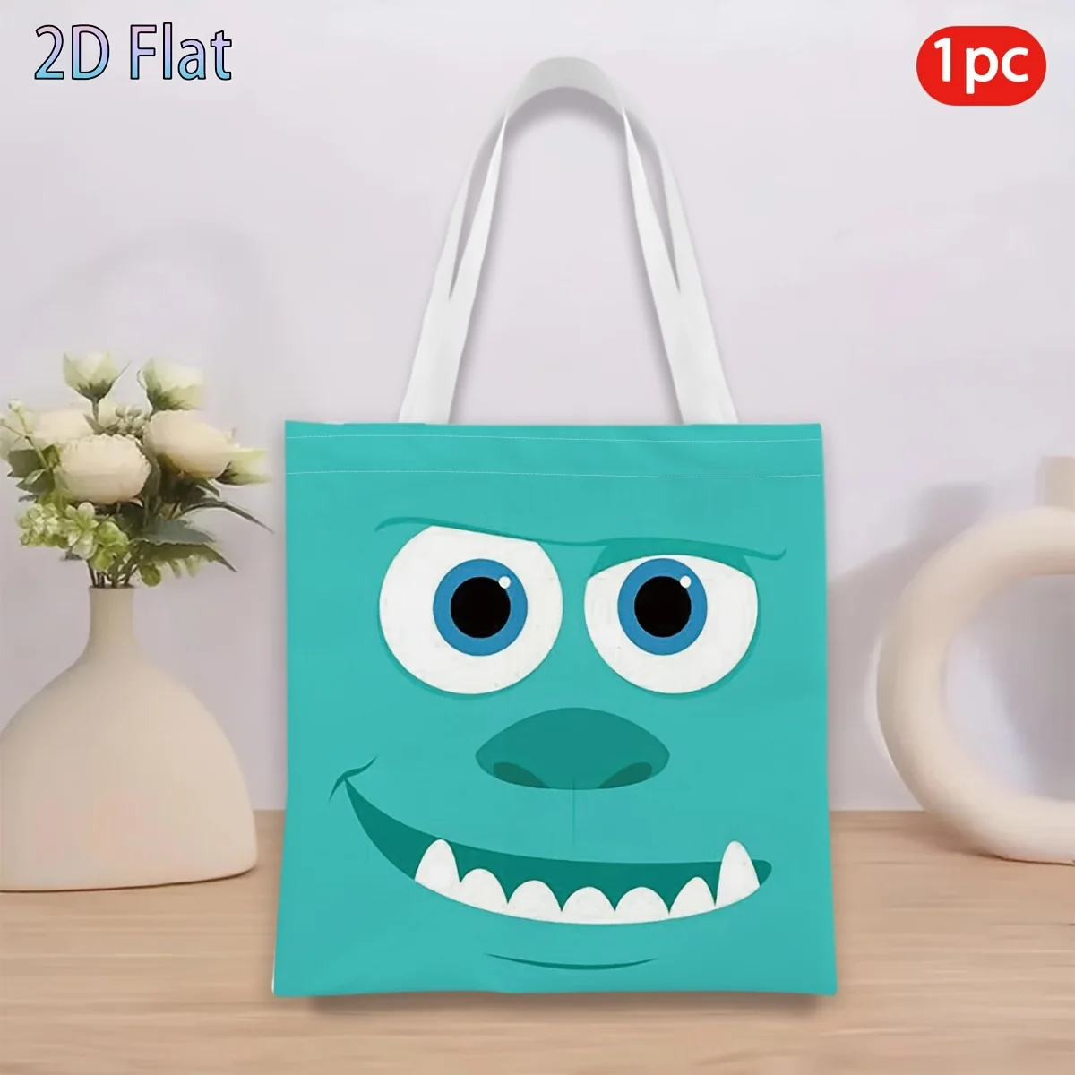 1pc Monsters, Inc. Sulley Big Face Tote Bag,reusable shoppin