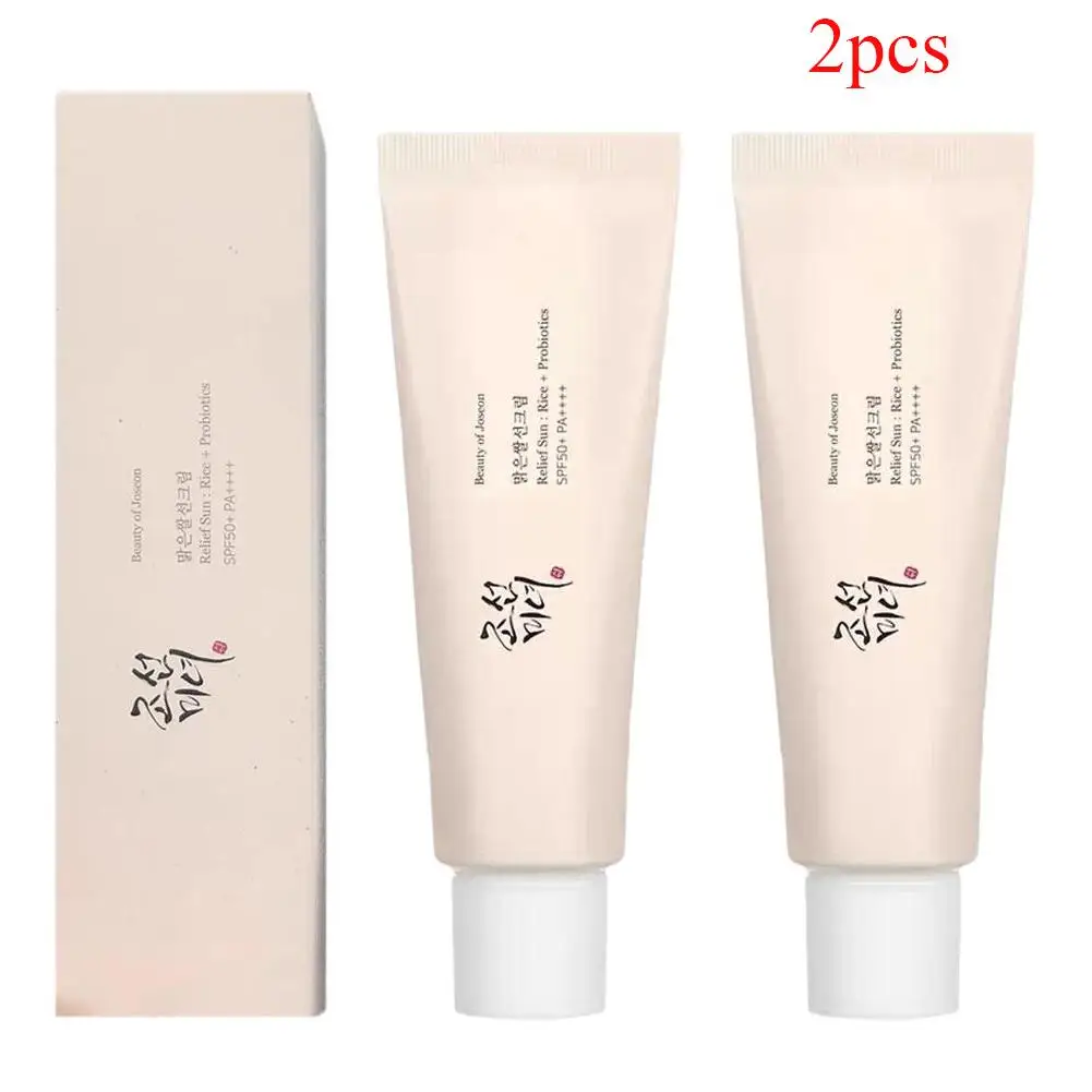 2pcs Rice Sunscreen Lotion Long-Lasting Sun Protection Lightweight And Non-Greasy Sun Block Prevent Sunburn Face Body Skin Care