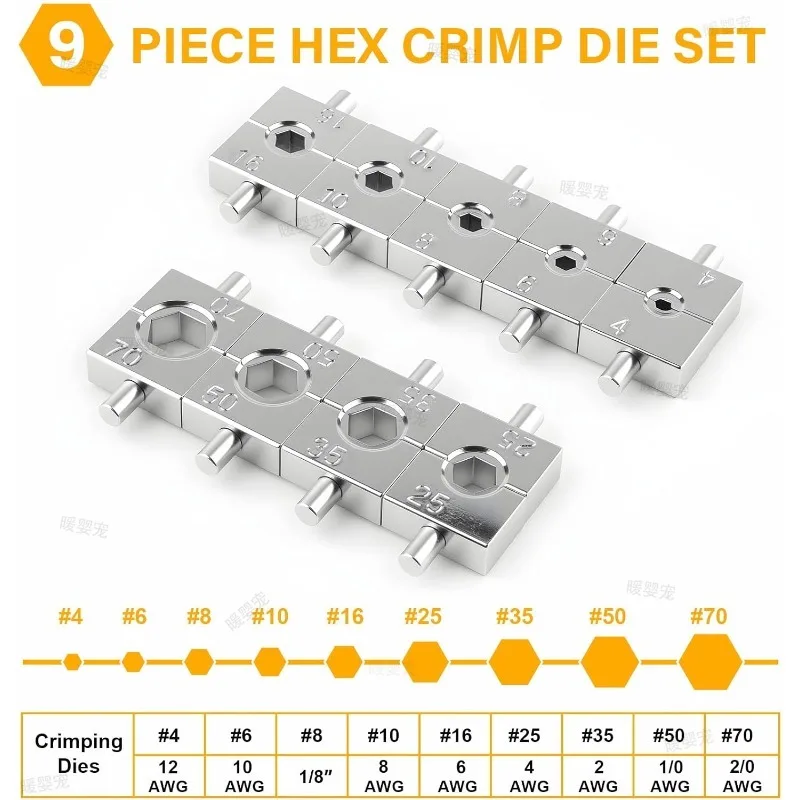 Hydraulic Crimping Tool Cable Lug Crimper Plier 4-70mm² Compression Tool Pressure 8T Pressure Home Hydraulic Tools Pliers