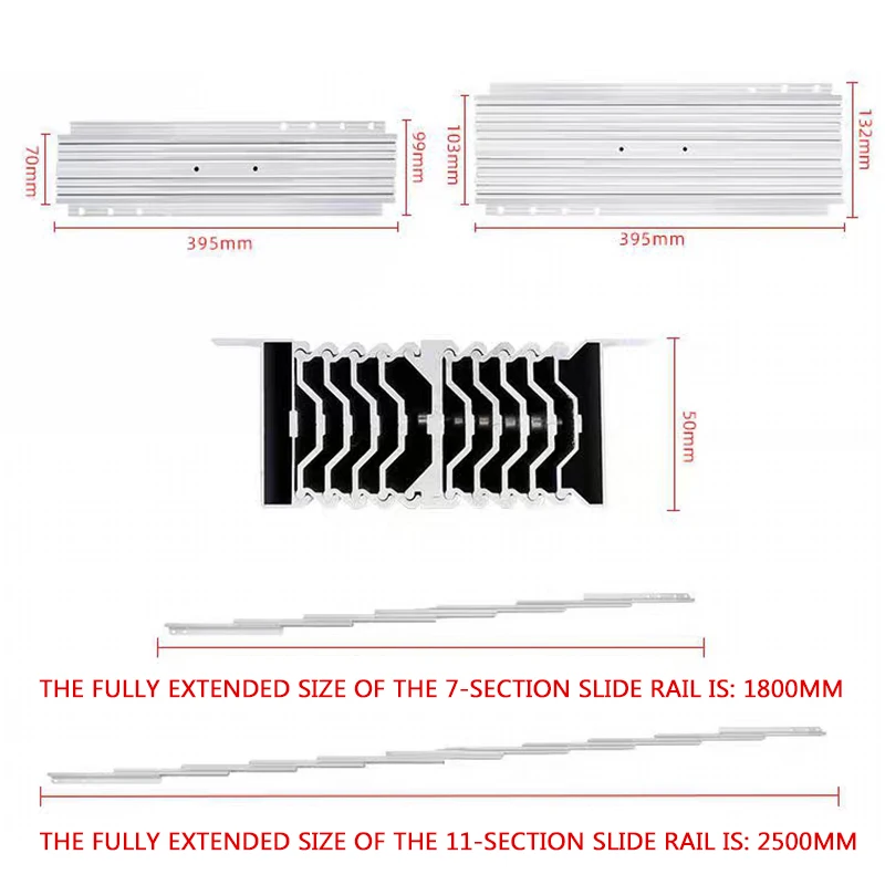 Imagem -03 - Trilho Guia Telescópico Invisível Multifuncional Alumínio Liga Folding Bar Slide Rail para Mesa de Jantar