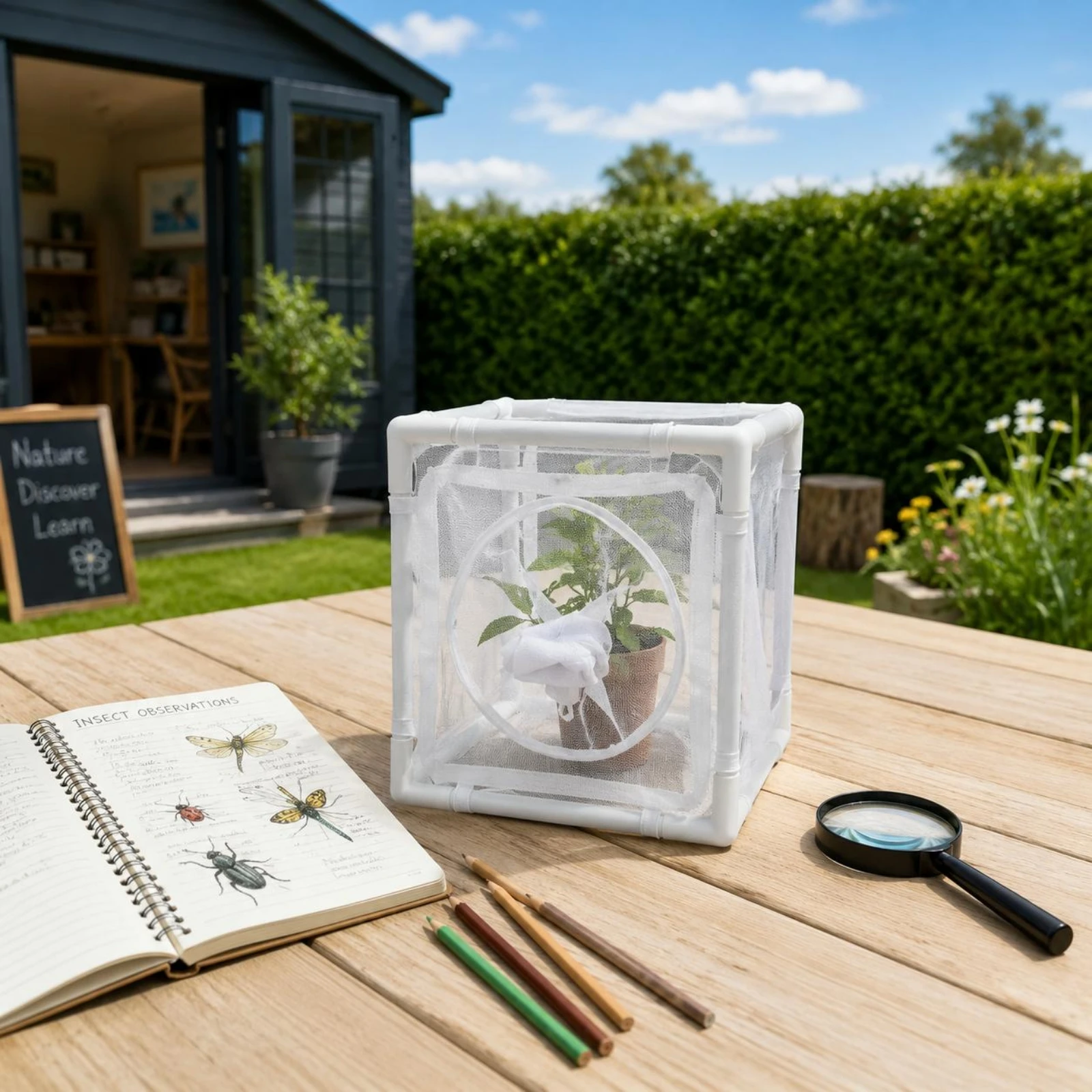 Enclosure White Frame Cube Enclosure Caterpillar Enclosure Good Ventilation Creature Housing Clear Panels