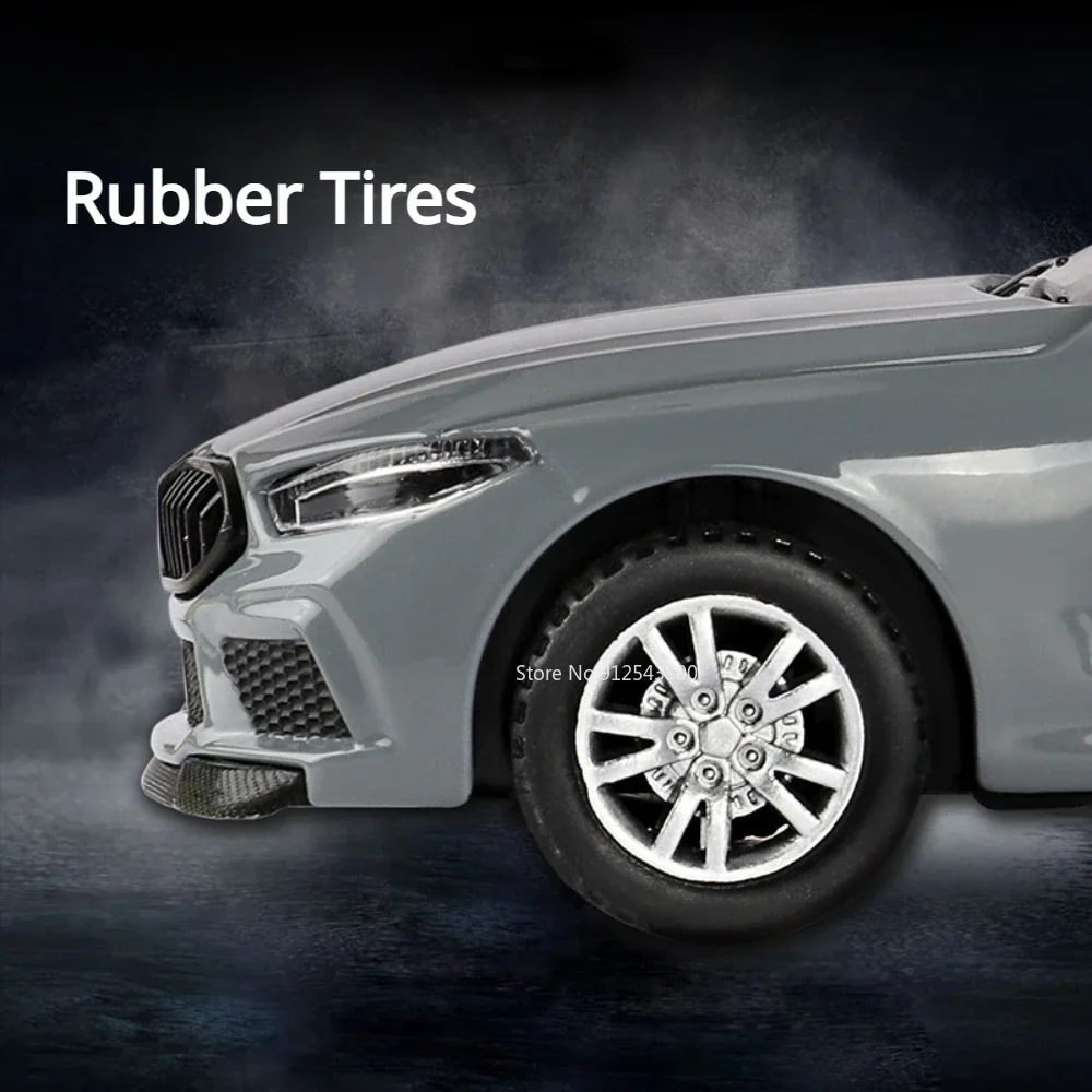 Modèle de voiture jouet M8 1:32 avec 2 portes, lumière musicale ouvrable, voitures de Police rétractables, Collection de jouets en alliage moulé sous pression pour enfants, cadeaux