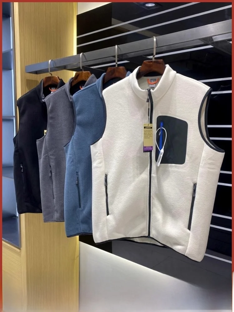 

Warmth Double-Sided Fce Windproof Stand Collar Vest for Men Autumn Winter High End Layering ential Zipper Decoration