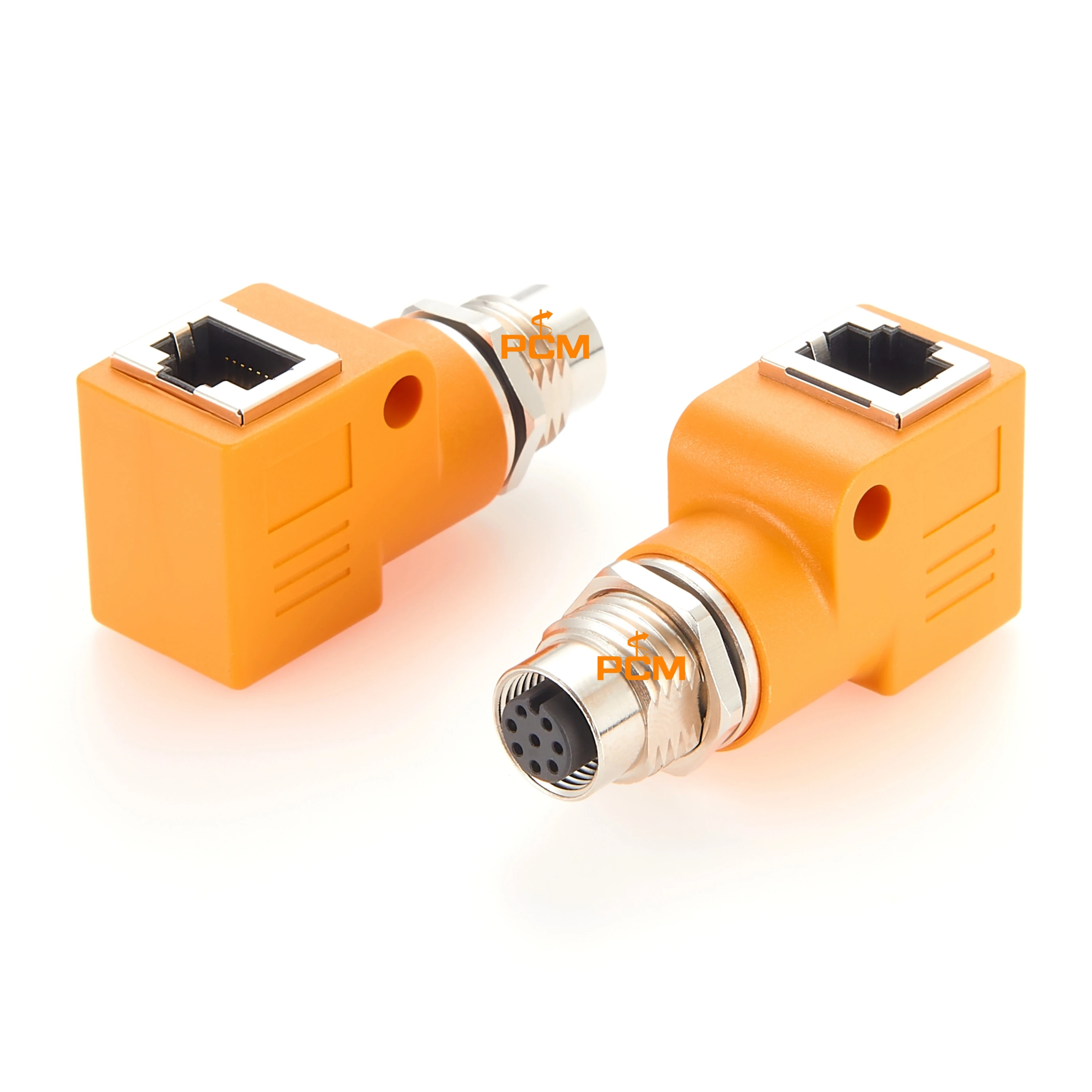 Schottverbinder M12 auf RJ45 Adapter M12 8-Pin Typ A Code Ethernet auf RJ45 8P8C Einbau-Winkeladapter – Detail 4