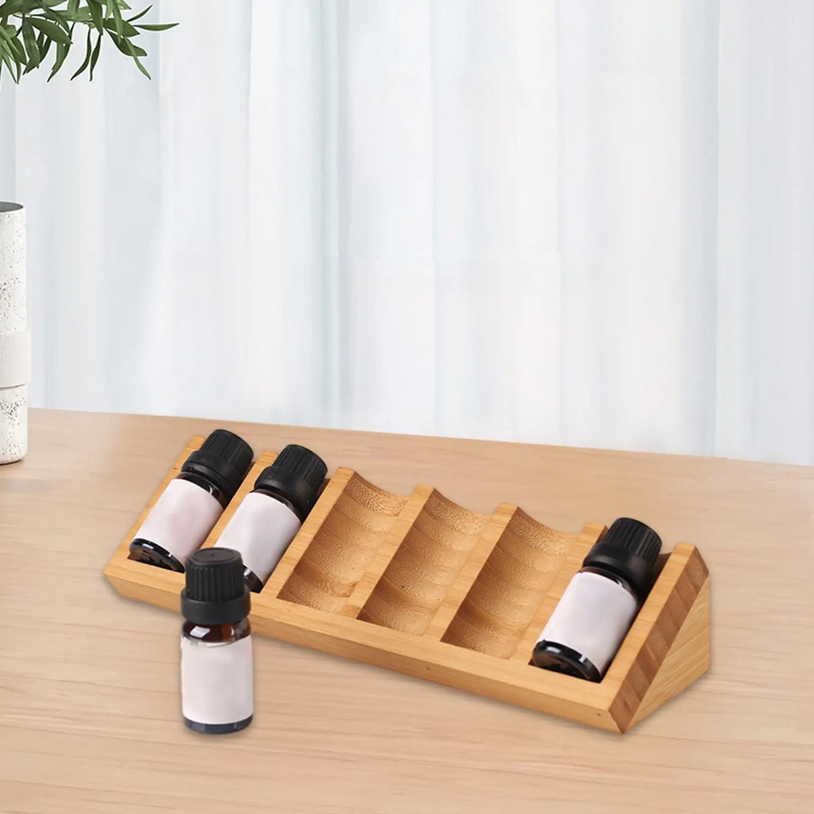 Essential Oil Display Rack 6 Slots Tray Bamboo Tabletop Essential Oil Holder