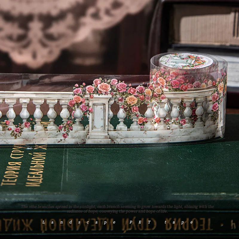 1 لفة سياج الكرمة المشهد PET الشريط لسكرابوكينغ DIY بها بنفسك دفتر لوازم ل صندوق أدوات مكتب ملصقات سطح المكتب مذكرات الديكور