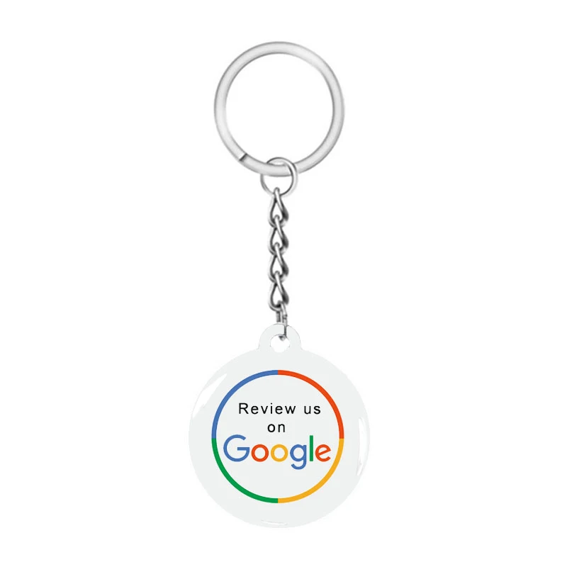 Universeller NFC-Epoxy-Schlüsselanhänger für Google-Bewertungen, Facebook, Instagram für iPhone/Android, URL-Link zum Tippen, Social-Business-Bewertungskarten