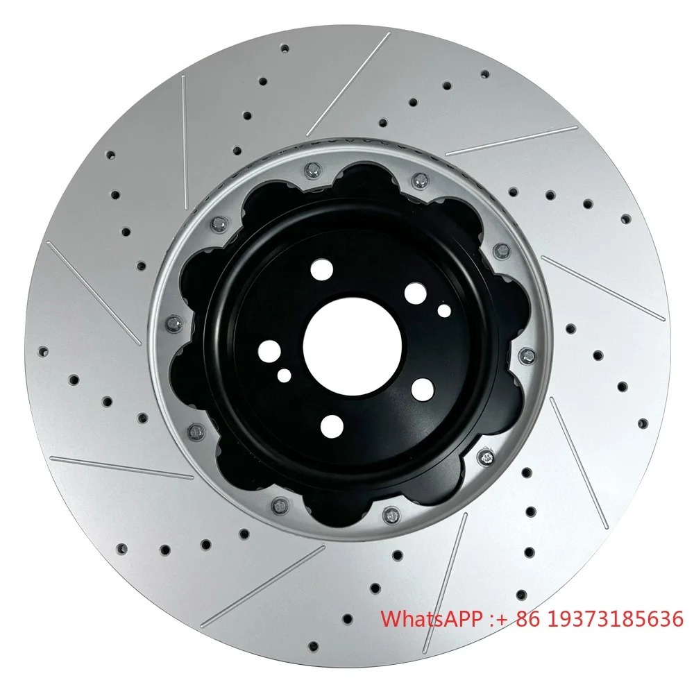 Hsingyik 2314210612 2314211812 High-Carbon Coated Perforated Vented Front Two-Piece Floating Brake Rotor for Mercedes C63 AMG