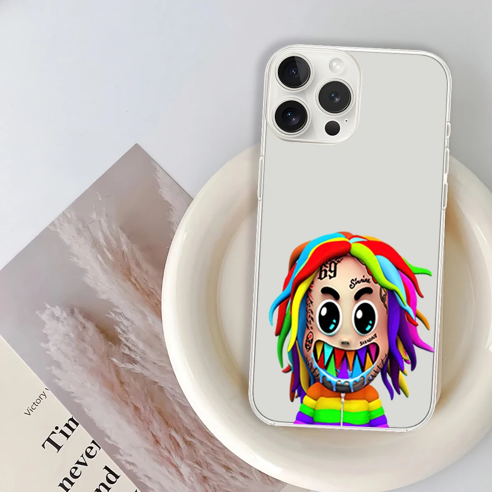 Rapper T-Tekashi 6-6ix9ine Phone Case for iPhone 12 11 13 14 15 16 Max Pro Plus Transparent Soft Shell