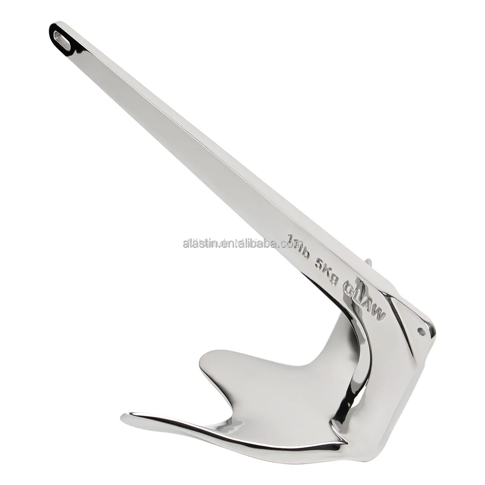 Alastin Marine New Mold Stable Boat Bruce Anchor Stainless Steel Mirror Polished For Boat