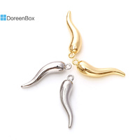 5 PCs Copper Charms Chili 3D Chili Pepper Shaped Bronze Gold Color Silver Color Pendants DIY Necklace Earrings Jewelry 20x6mm