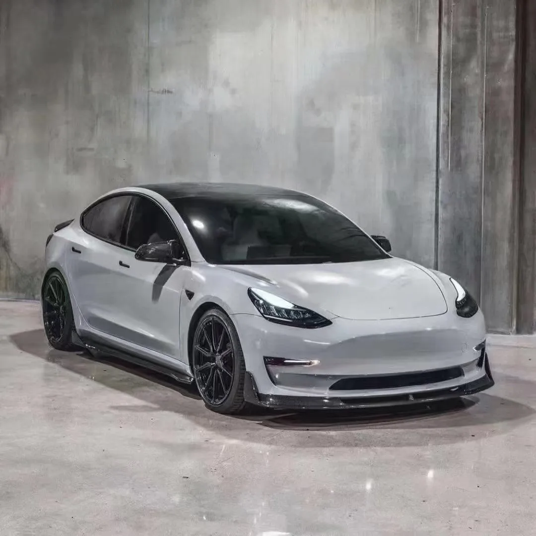 

Подходит для материала из углеродного волокна Tesla Model 3Carbon Body Kit 3, обновленная ложка в стиле Vors, передний диффузор для губ