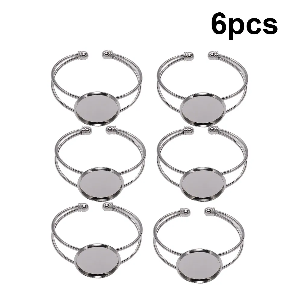 

6 шт. 20-мм круглые медные Y-образные основы для браслетов, заготовки для изготовления ювелирных изделий своими руками, подвесок из смолы, камеи, стекла, ручной работы, подарков