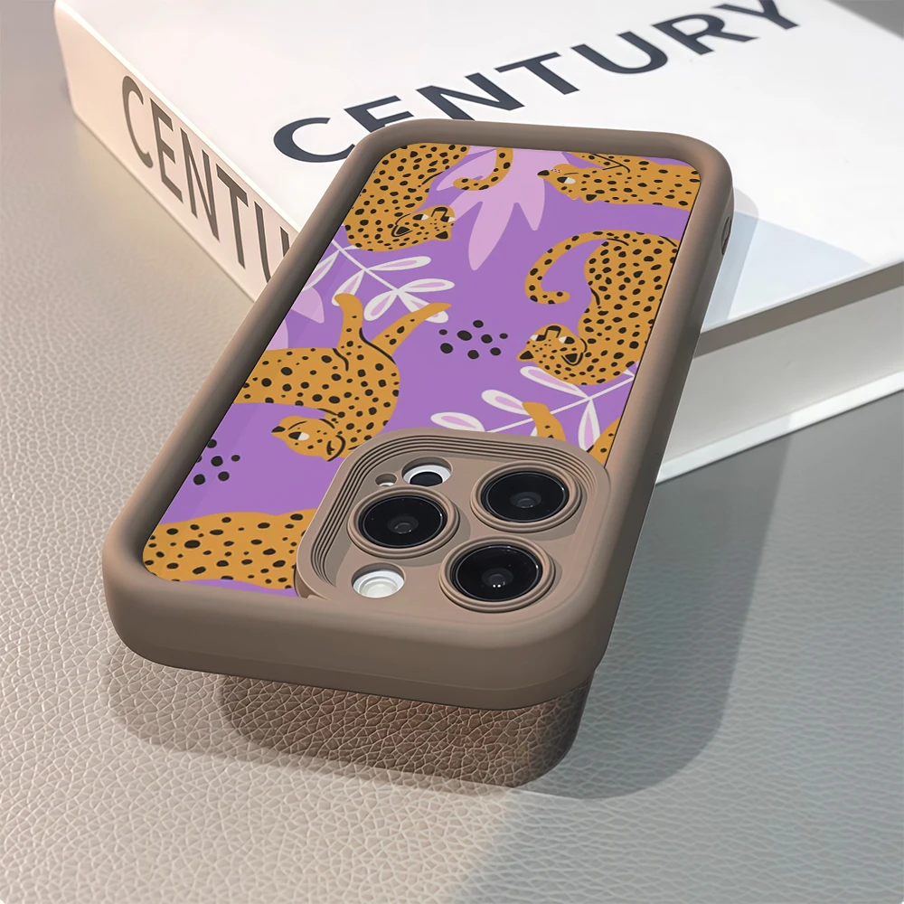 لعوب ليوبارد الثلاثي آيفون 17 يجب أن يكون لديهم جراب هاتف آيفون 17 16 15 14 13 12 برو ماكس غطاء سيليكون مقاوم للصدمات