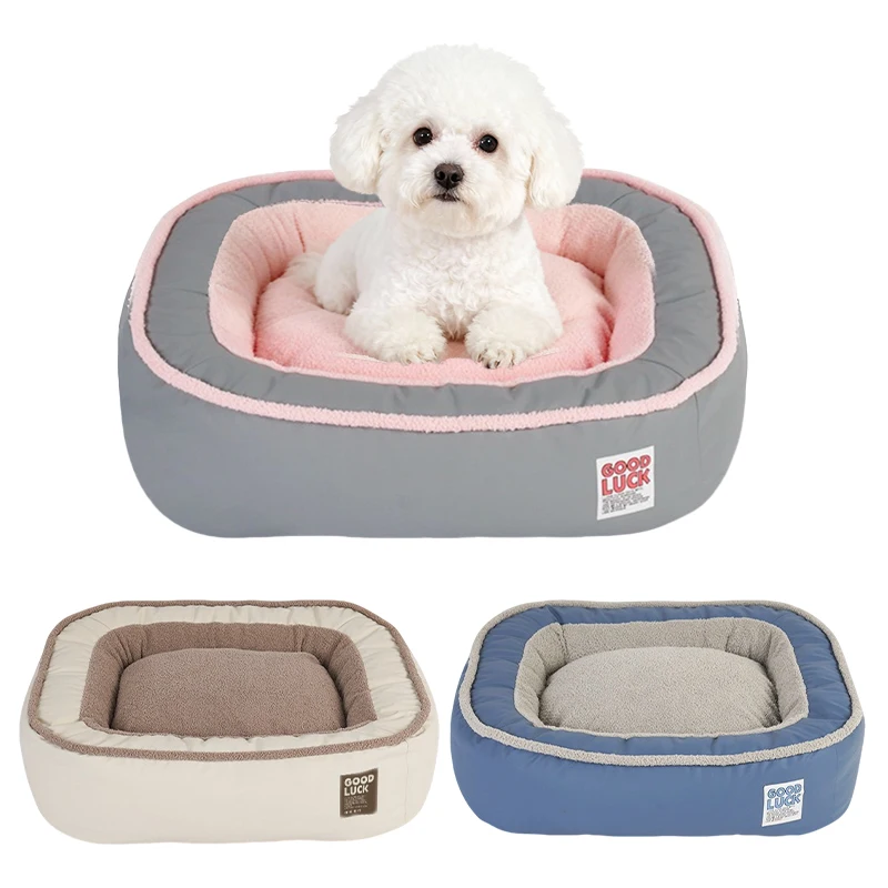 

Luxury Winter Plush Pet Bed Dual Sided Design Scratch Resistant Waterproof Bottom for Dogs Cats Puppy Home Decor Furniture