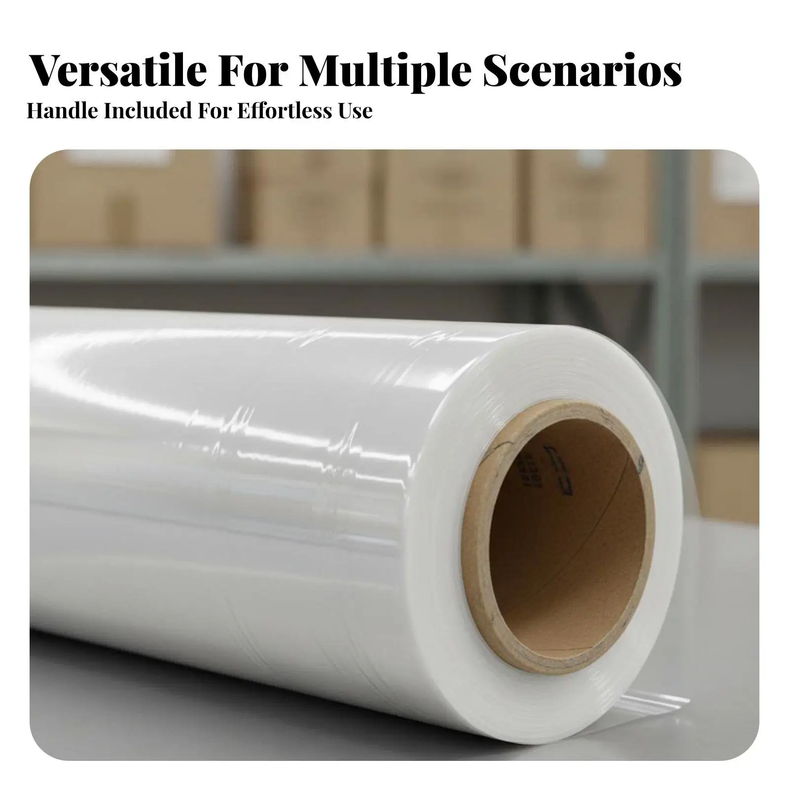 Industrial Stretch Wrap Film Roll 400% Stretch Heavy Duty LLDPE Pallet Wrap for Moving Storage Securing Cargo