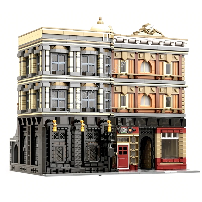 Image of 7101-teiliges Modulares MOC-Modell „Der Leckende Kessel“ und Diagon Alley Eingang – Kreatives Straßenansicht-Modell, Architektur-Baustein, DIY-Montagemodell, Spielzeug