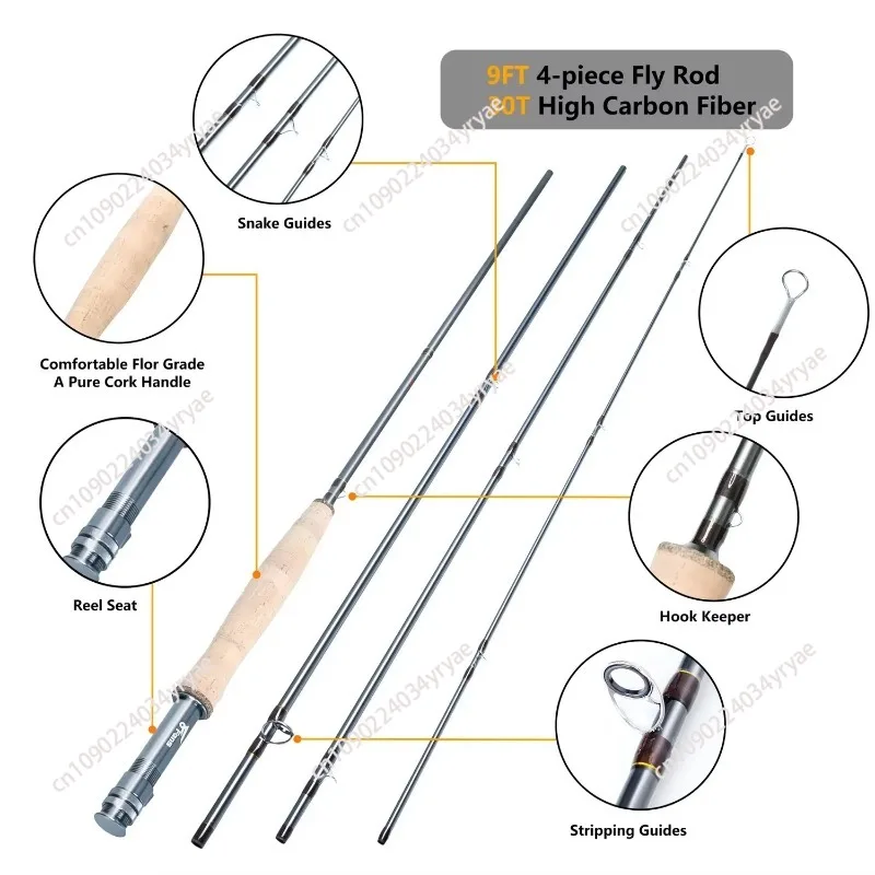 8 Fan Premium Fly Fishing Combo Soft Rod Reel with River and Lake Bass Trout Aids