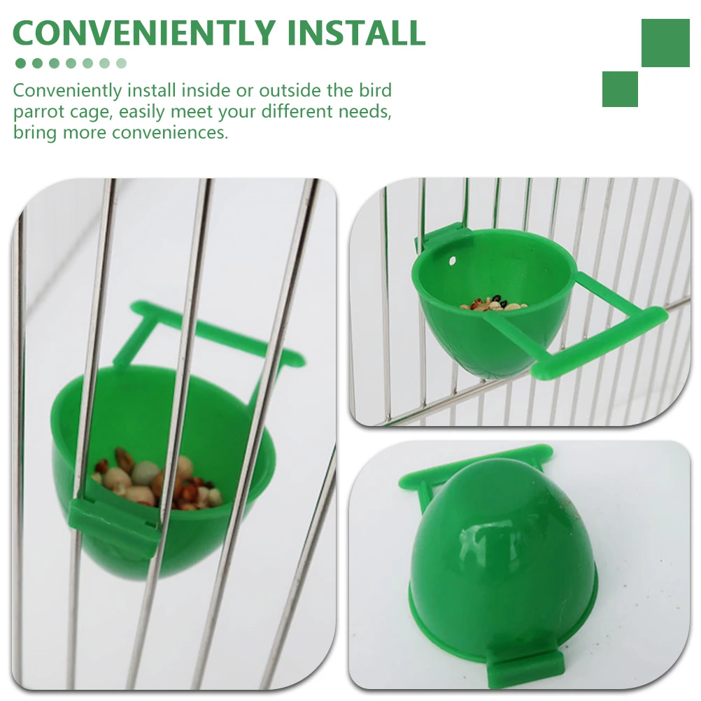 

8PCS Parrot Feeders Water Containers Plastic Round Bowls for Small Birds Suitable Pet Accessories Hanging Cage Outdoors