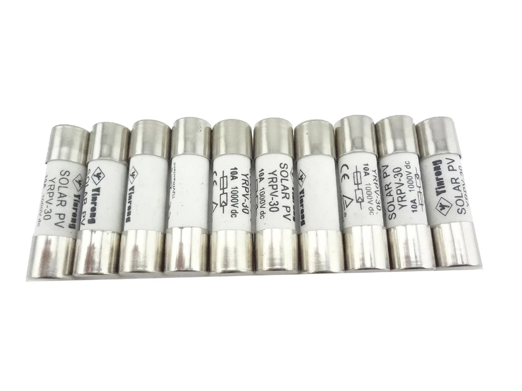 MISOL 10 pcs of PV Solar Fuse 10A 1000VDC Fusible 10x38 GPV