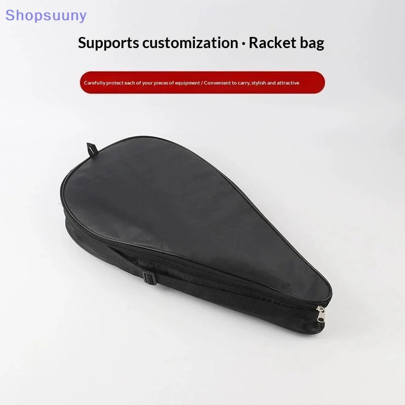 [SU]Oxford Black Padel Paddle Bag Cover For Various Tennis Racket Soft Face Carbon Fiber EVA Racquet Unisex Tennis Shoulder Bag