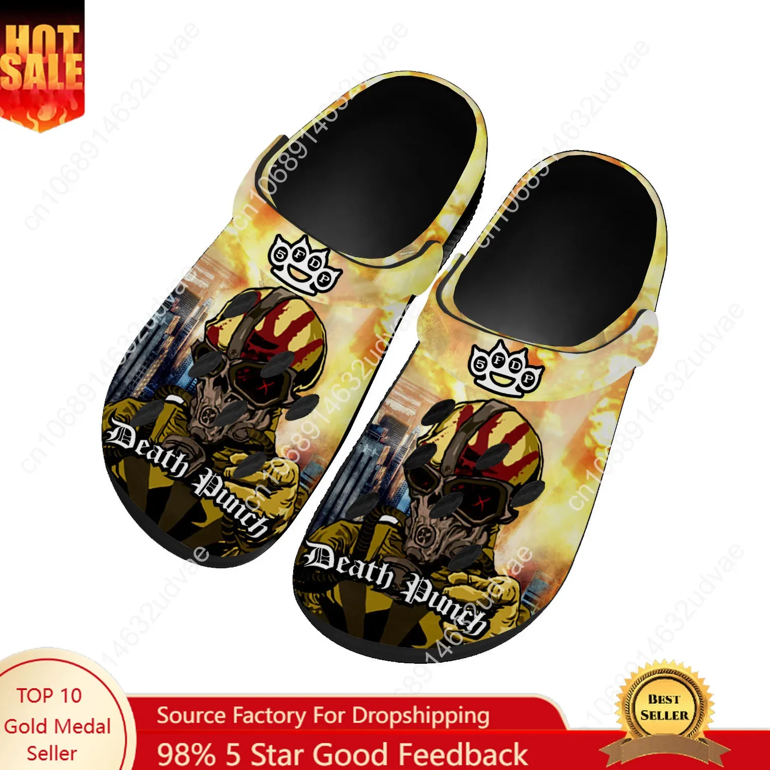 

Five Finger Death Punch Water Shoes Mens Womens Comfortable Home Garden Clogs Customizd Sandals Beach Breathable Hole Slippers