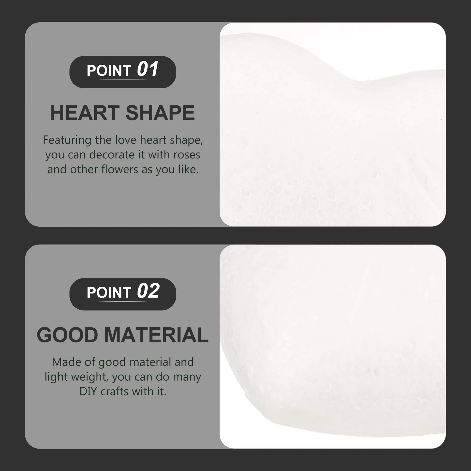 

23Cm White Love Heart Polystyrene Foam Modeling Craft DIY Blank Unfinished Foam Shape for Wedding Christmas School Arts Crafts