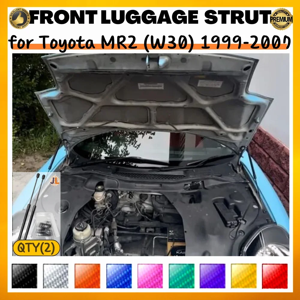 Qty(2) Hood Struts for Toyota MR2 MR-S (W30) 1999-2007 Front Luggage Modify Gas Springs Shock Absorbers Lift Supports Dampers