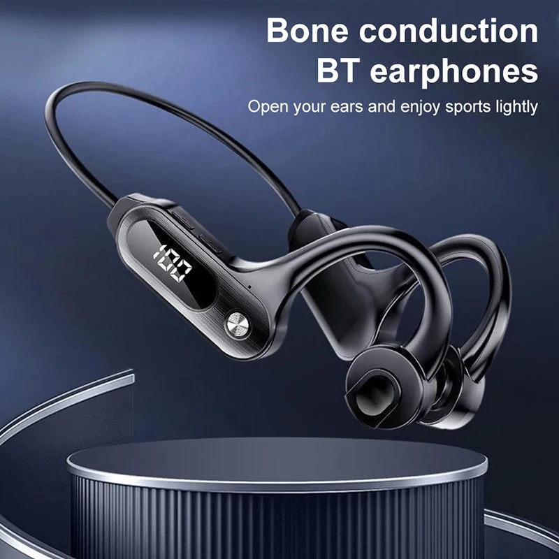 New V30 Bone Conduction Headphones Bluetooth 5.3 Earless IPX5 Waterproof Wireless Ultra Long Life Card Sports Headphones 2025