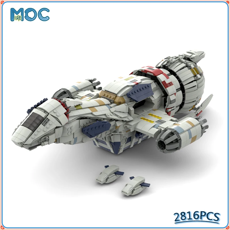 

Строительный блок MOC, космический корабль, средняя модель, светлячок спокойствие, модульный сборный кирпич «сделай сам», Космический дисплей, игрушки, рождественские подарки, 2816 шт.