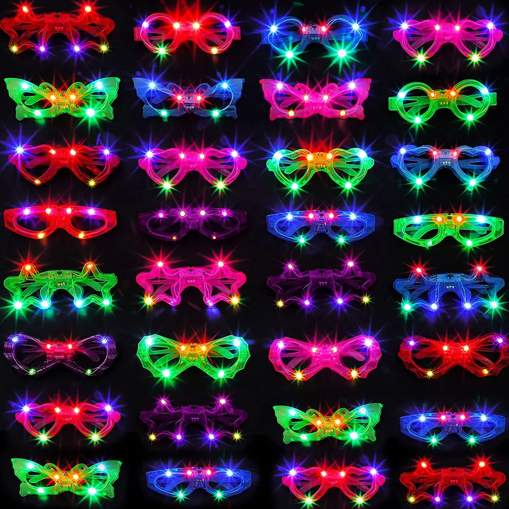 

LED Glasse Neon Glow In The Dark Party Favor Supplies Light Up Glasses for Adults Kid Birthday Wedding Party Accessories