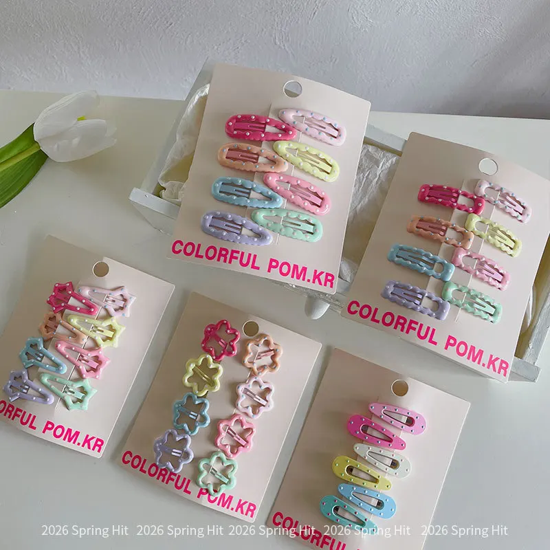 

Korean Style Cartoon Flower Waterdrop Hair Clip for Children Cute Sweet Front Bangs Clasp Non Slip Lightweight Daily Accessories