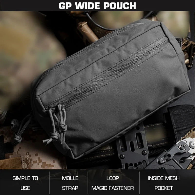 

GP Wide Hunting Pouch | Large Capacity Organizer MOLLE Outdoor Gear Storage | For Wilderness Adventure Accessories